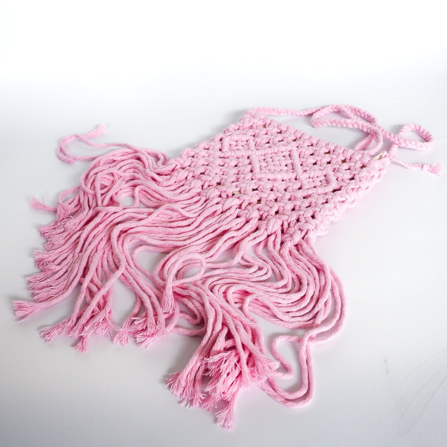 Macrame beach bag - light pink