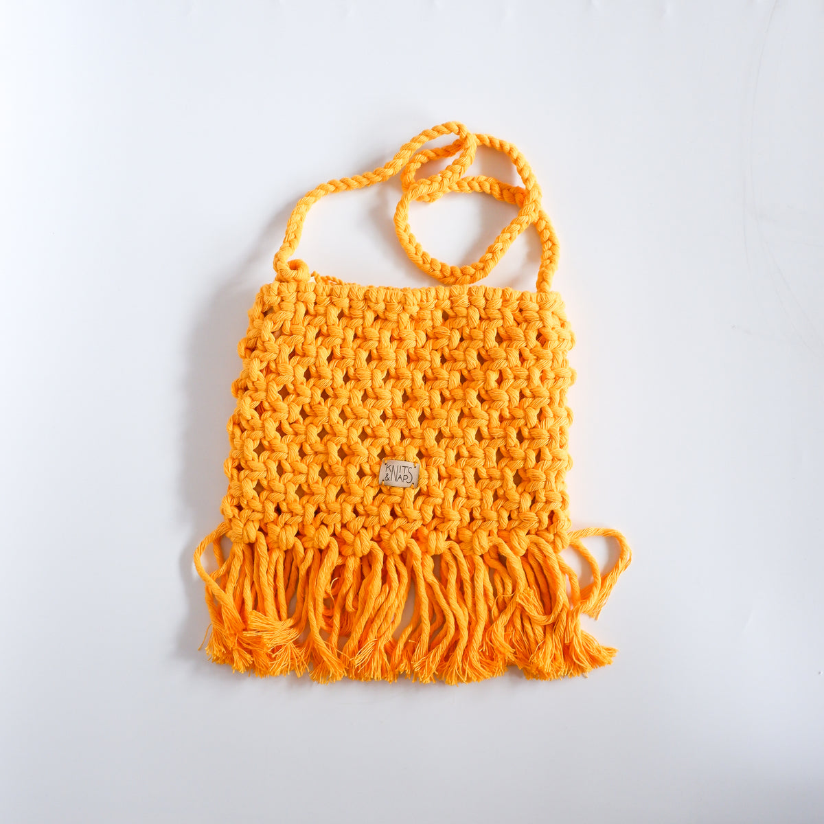 Macrame beach bag - yellow