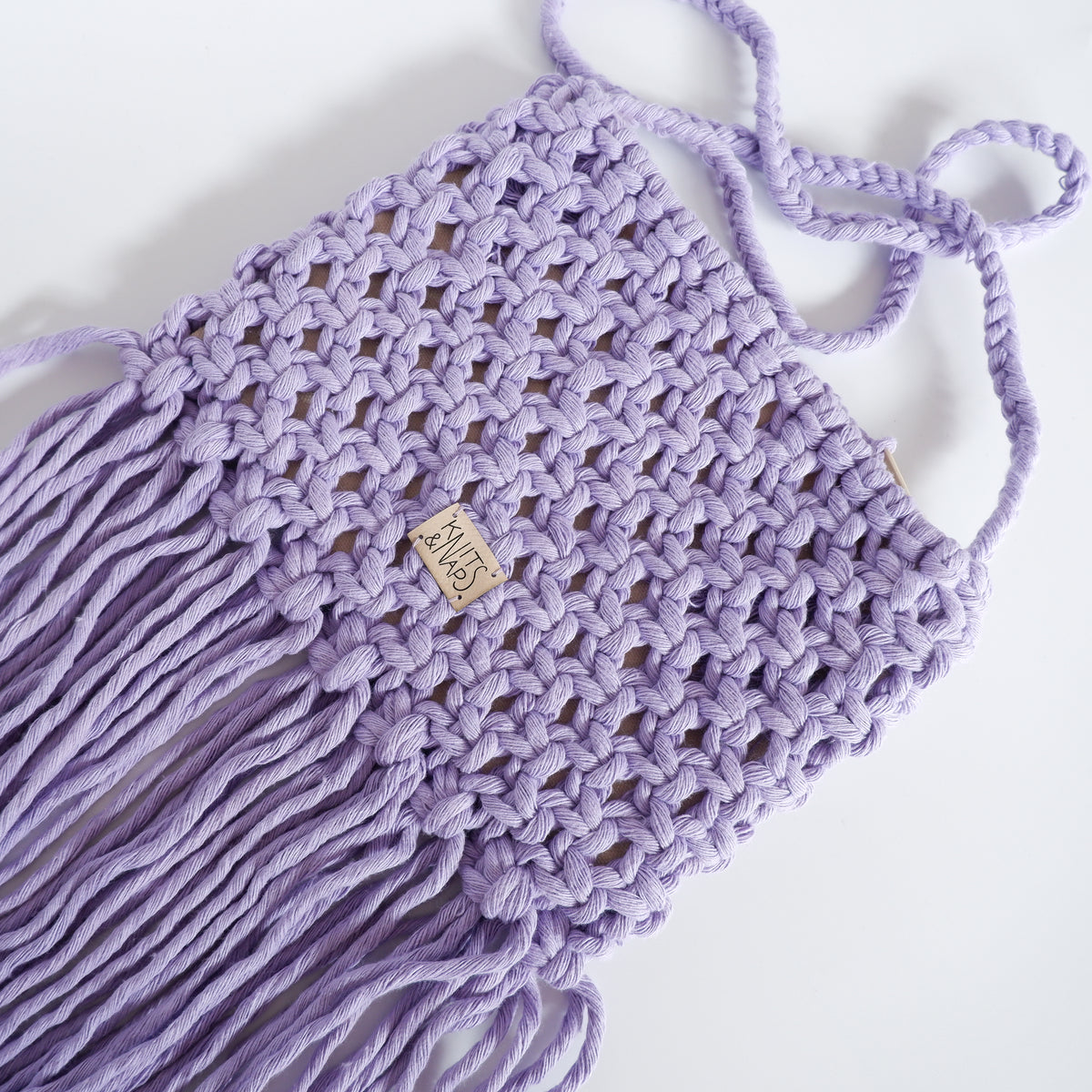 Macrame beach bag - violet