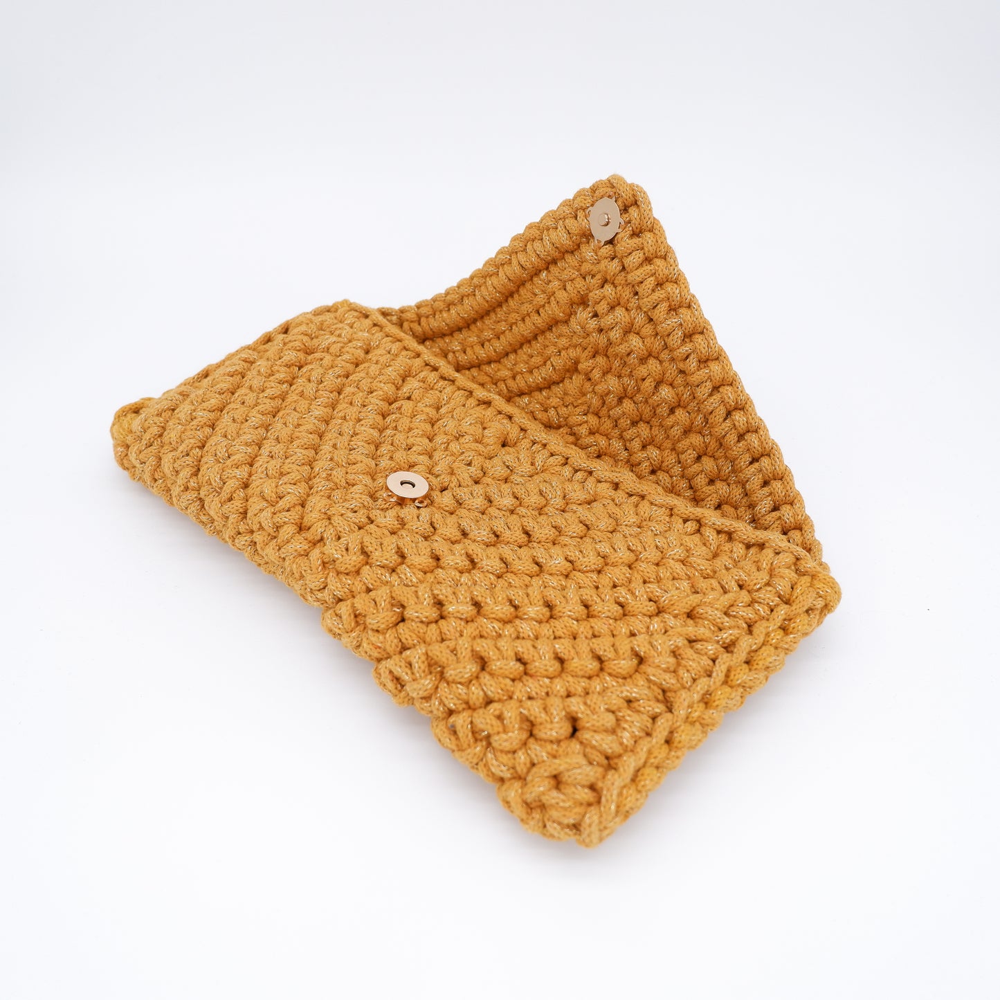 V Clutch - mustard (with golden sparkles)