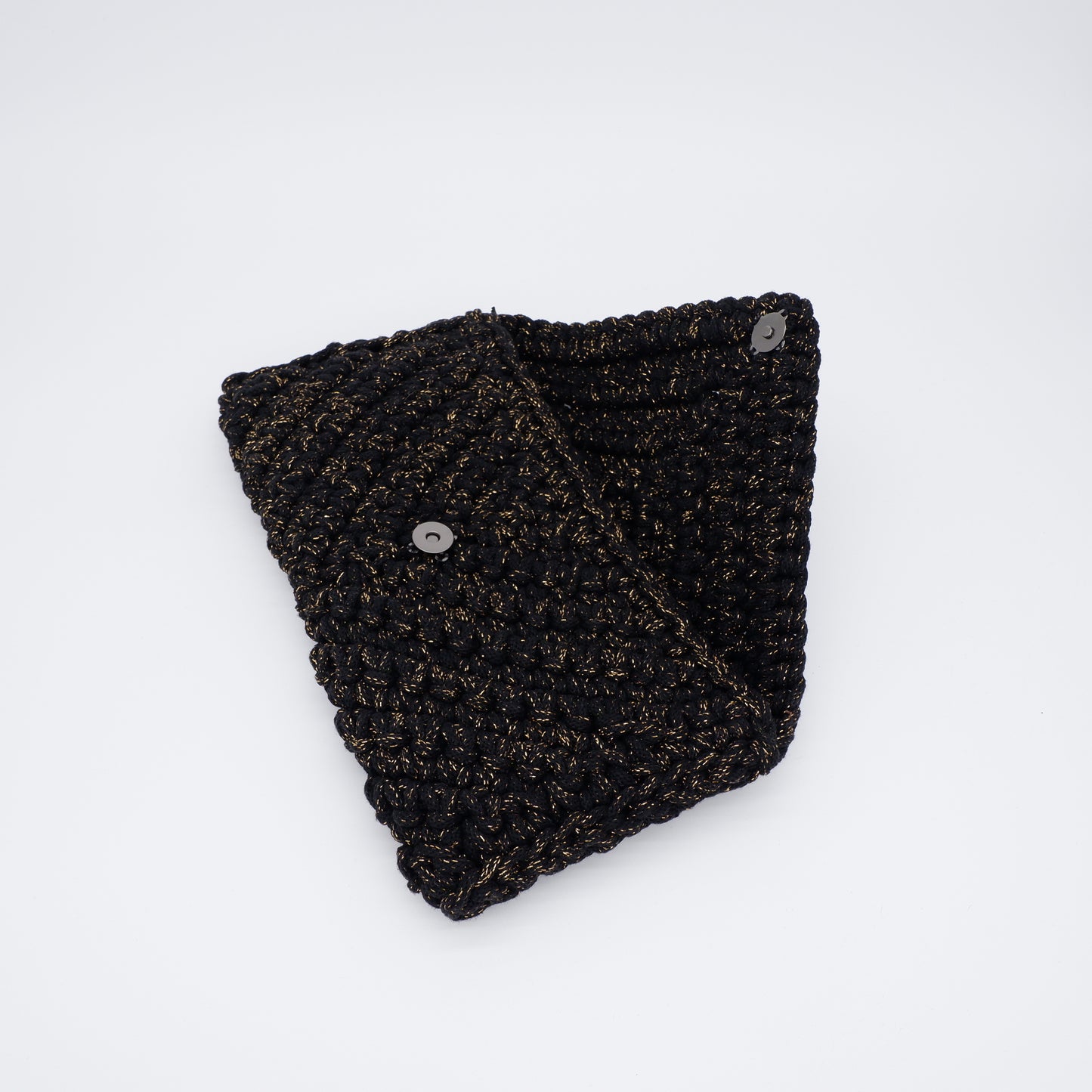 V Clutch - black (with golden sparkles)