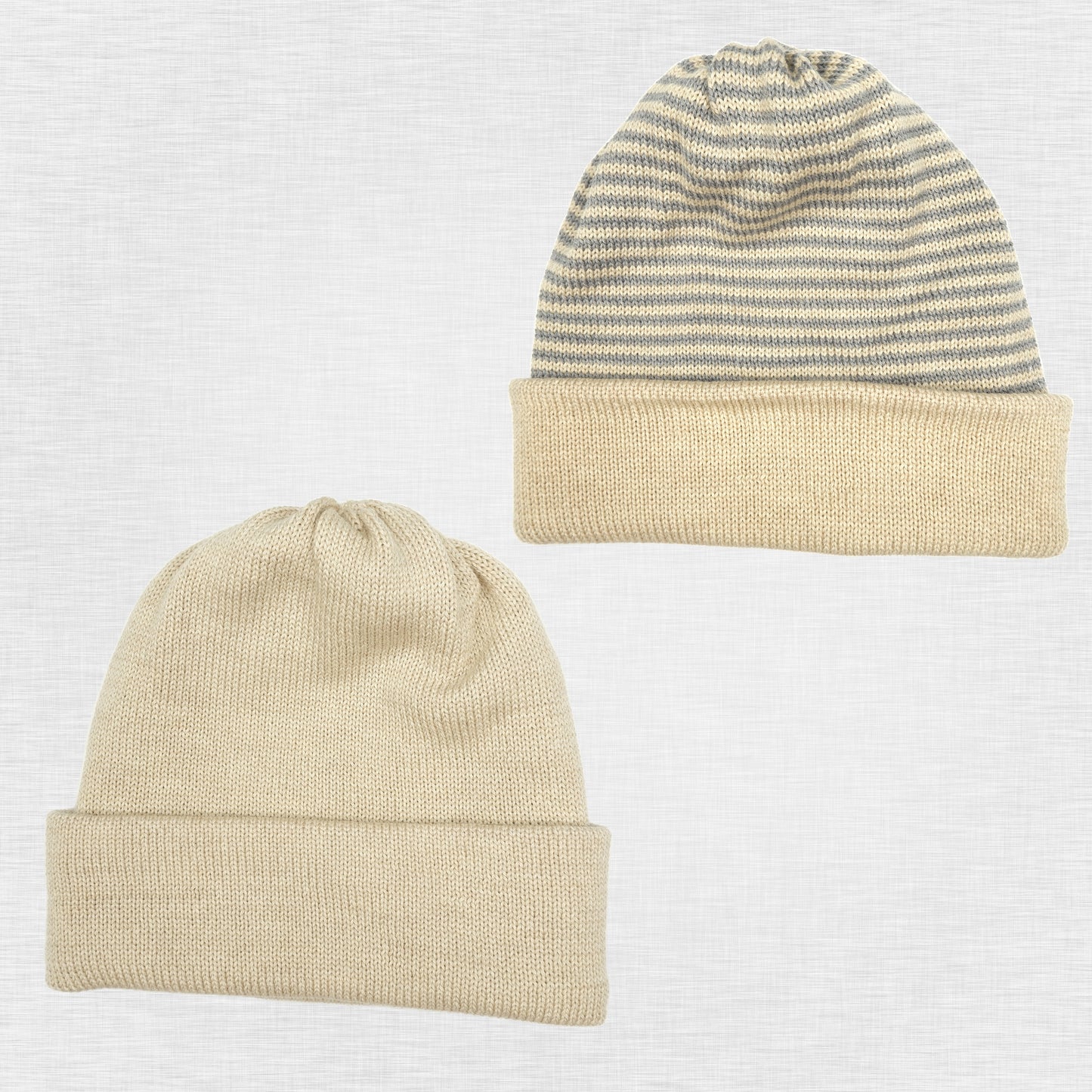 Reversible hat (small stripes)
