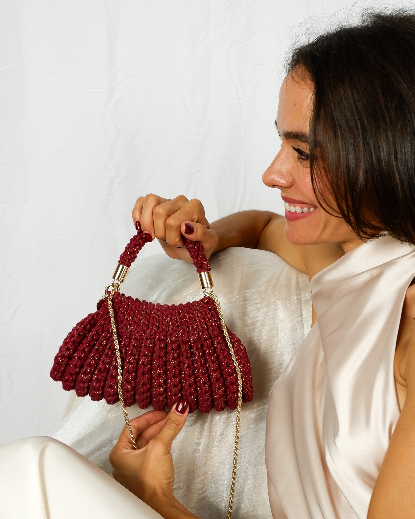 LILY - wine red golden (shiny cotton)