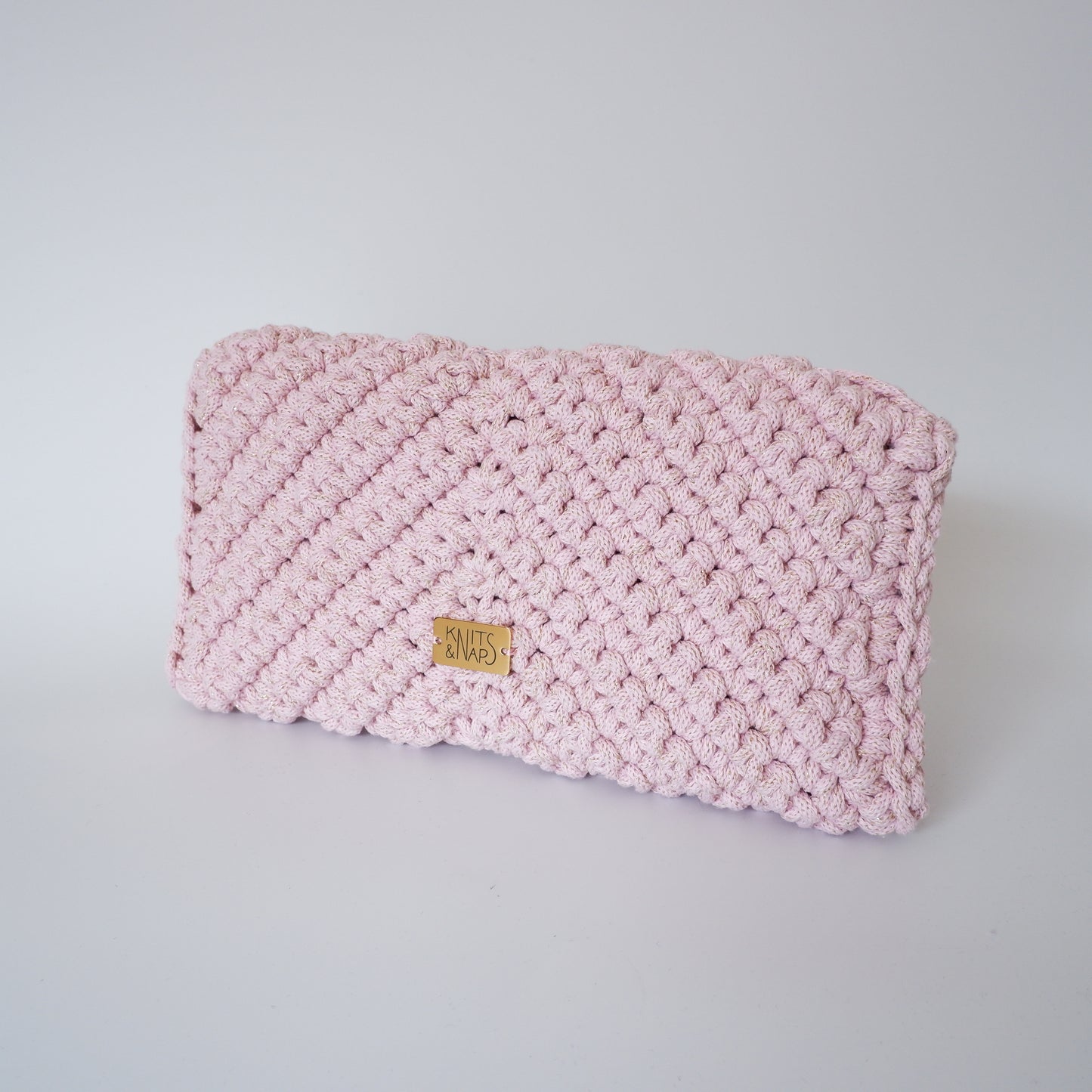 Clutch - light pink (with golden sparkles)
