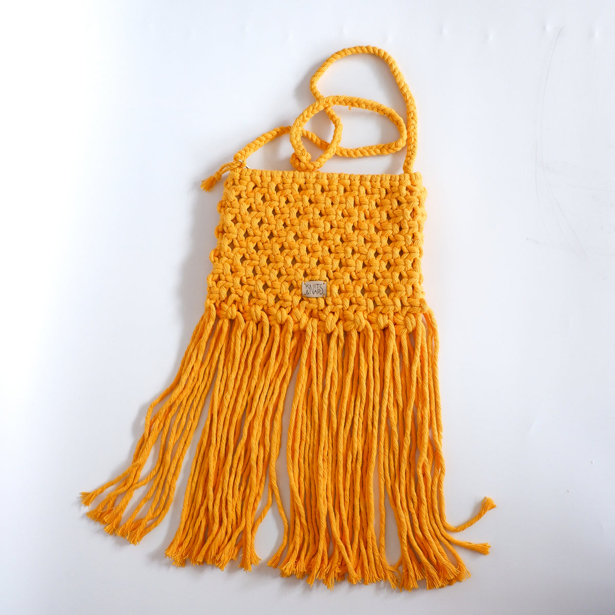 Macrame beach bag - yellow