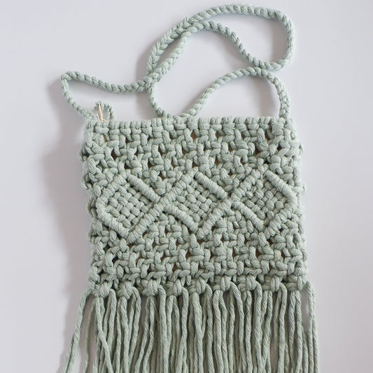 Macrame beach bag - pastel green