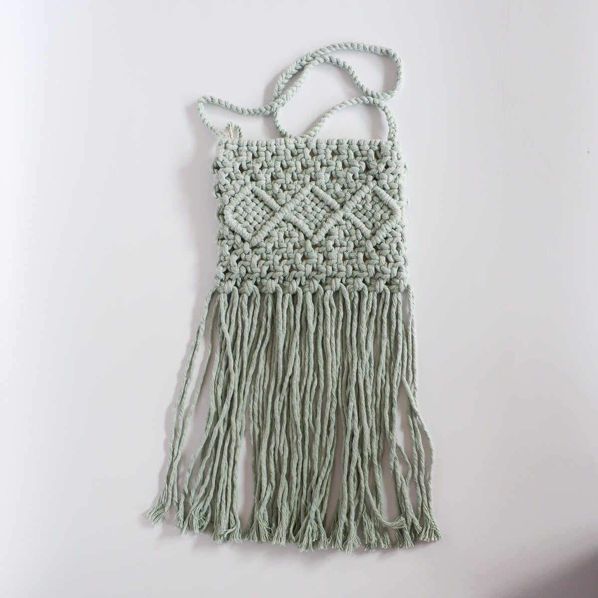 Macrame beach bag - pastel green