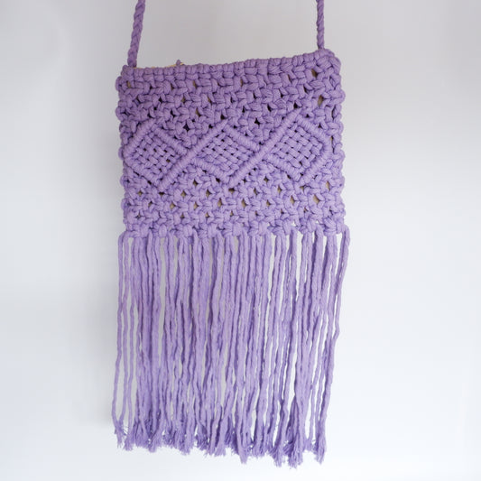 Macrame beach bag - violet