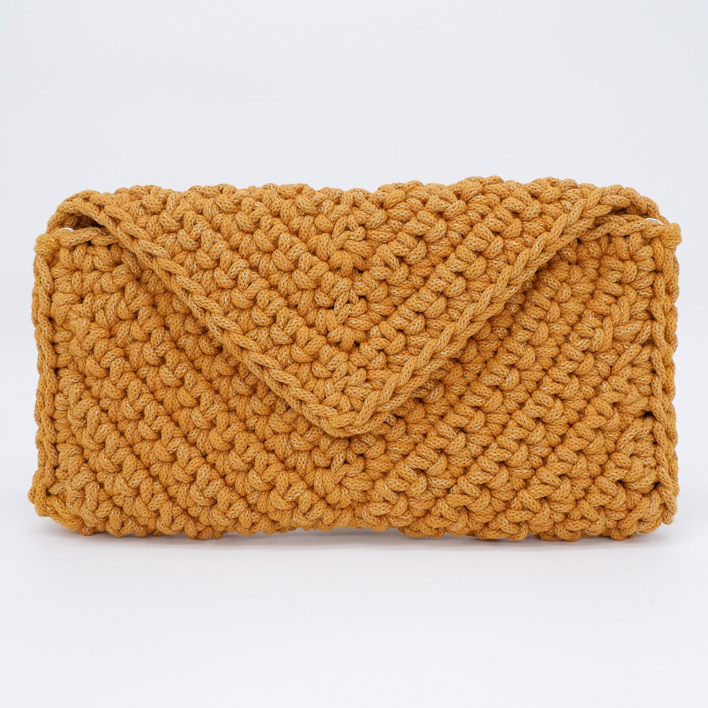 V Clutch - mustard (with golden sparkles)