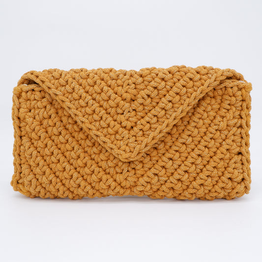 V Clutch - mustard (with golden sparkles)