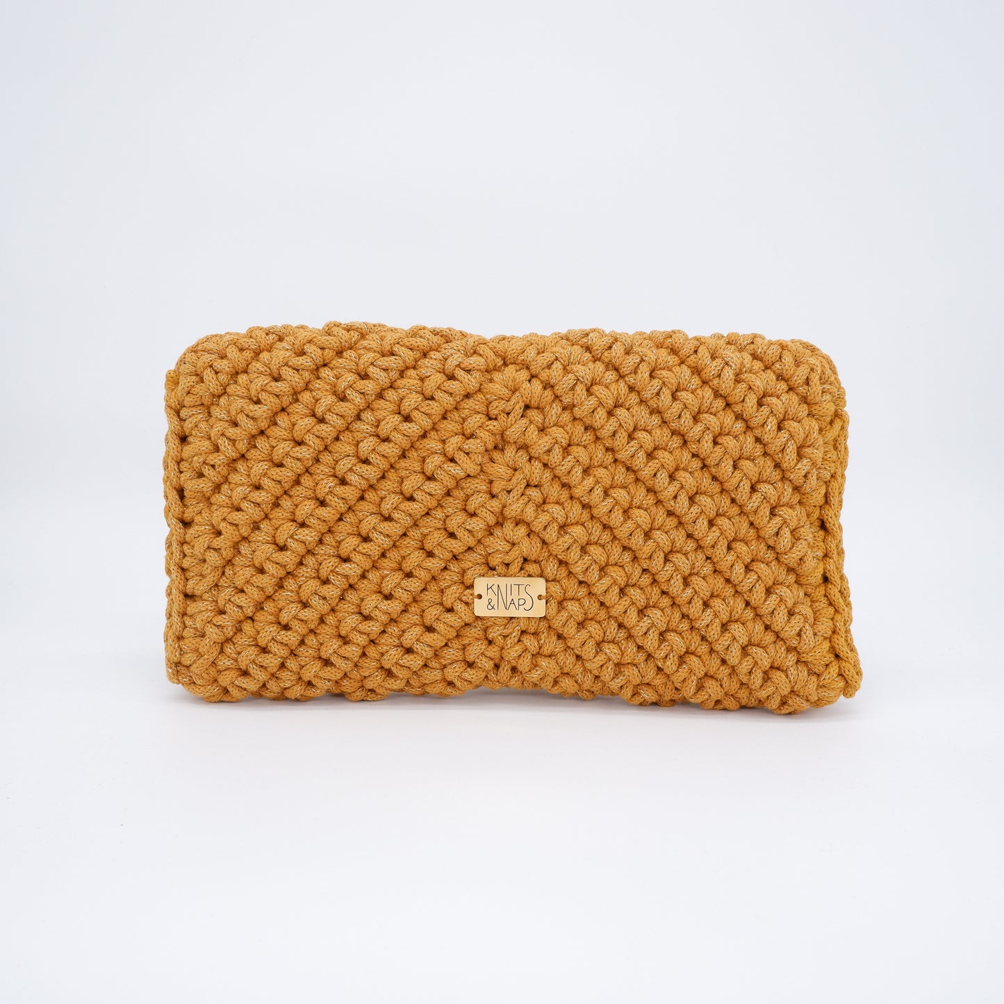 V Clutch - mustard (with golden sparkles)