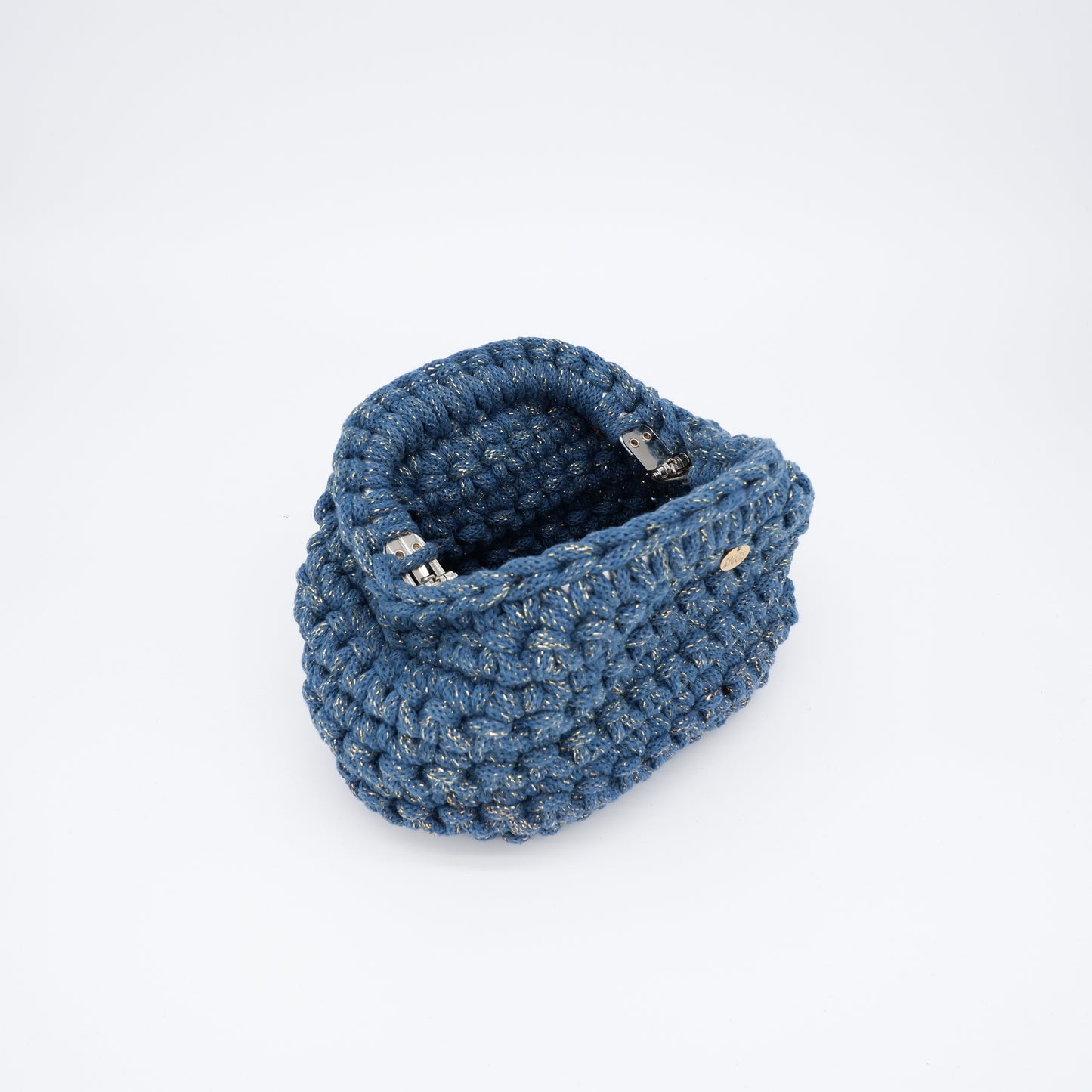 PATRI mini - petrol blue (with golden sparkles)