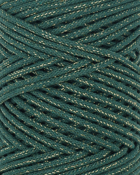 LILY - bottle green golden (shiny cotton)